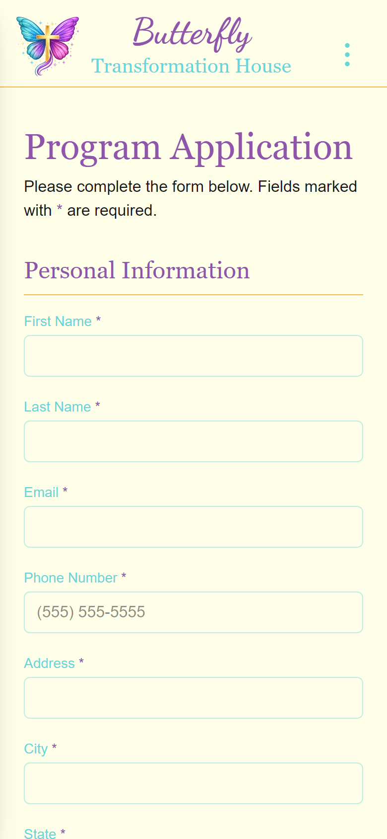 The program application on a phone